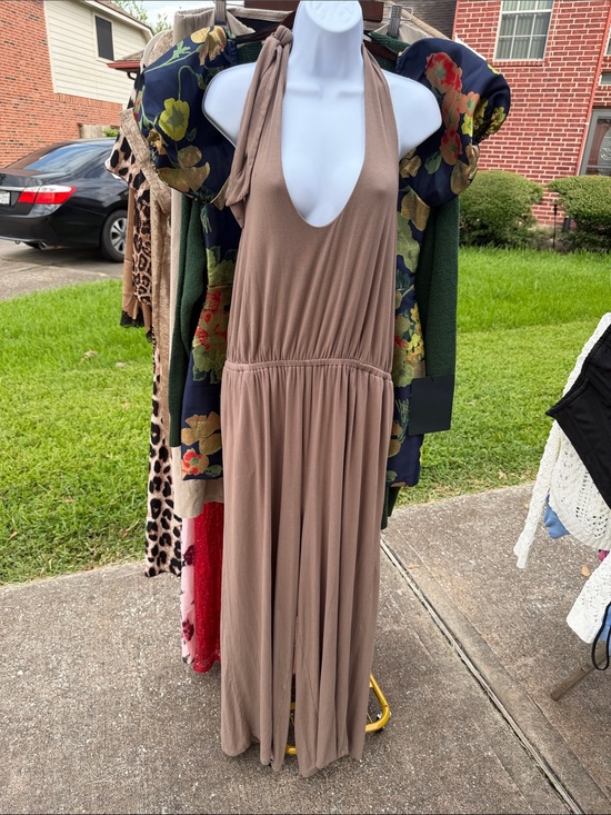 Old Navy Pants - Old Navy Taupe Halter Jumpsuit
